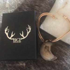 Lg Moon Amethyst Necklace by Barbara C Pellegrino